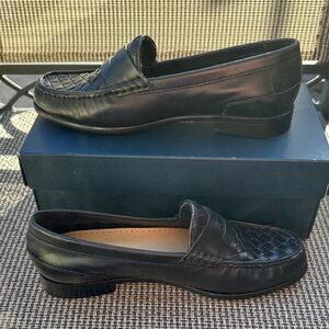 NWOT Cole Haan Laurel Woven Black Leather Loafers for Women